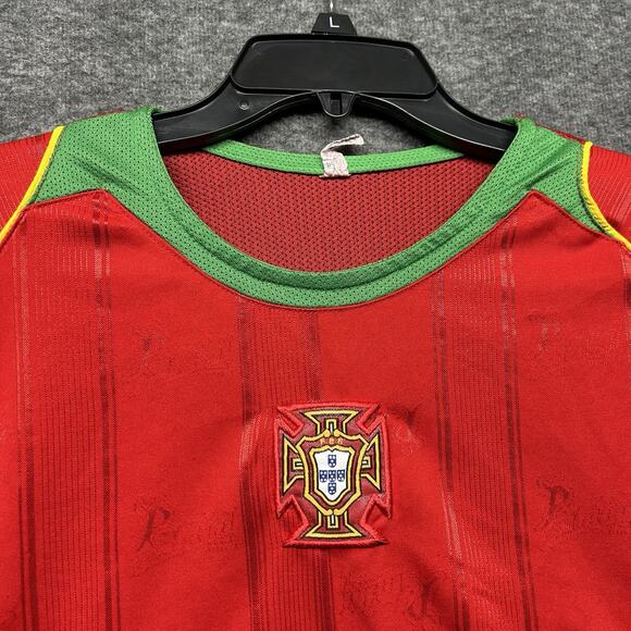 Portugal National Team XL 2004 Ronaldo #17 Home Soccer Short Sleeve Jersey CR7 - Picture 2 of 7